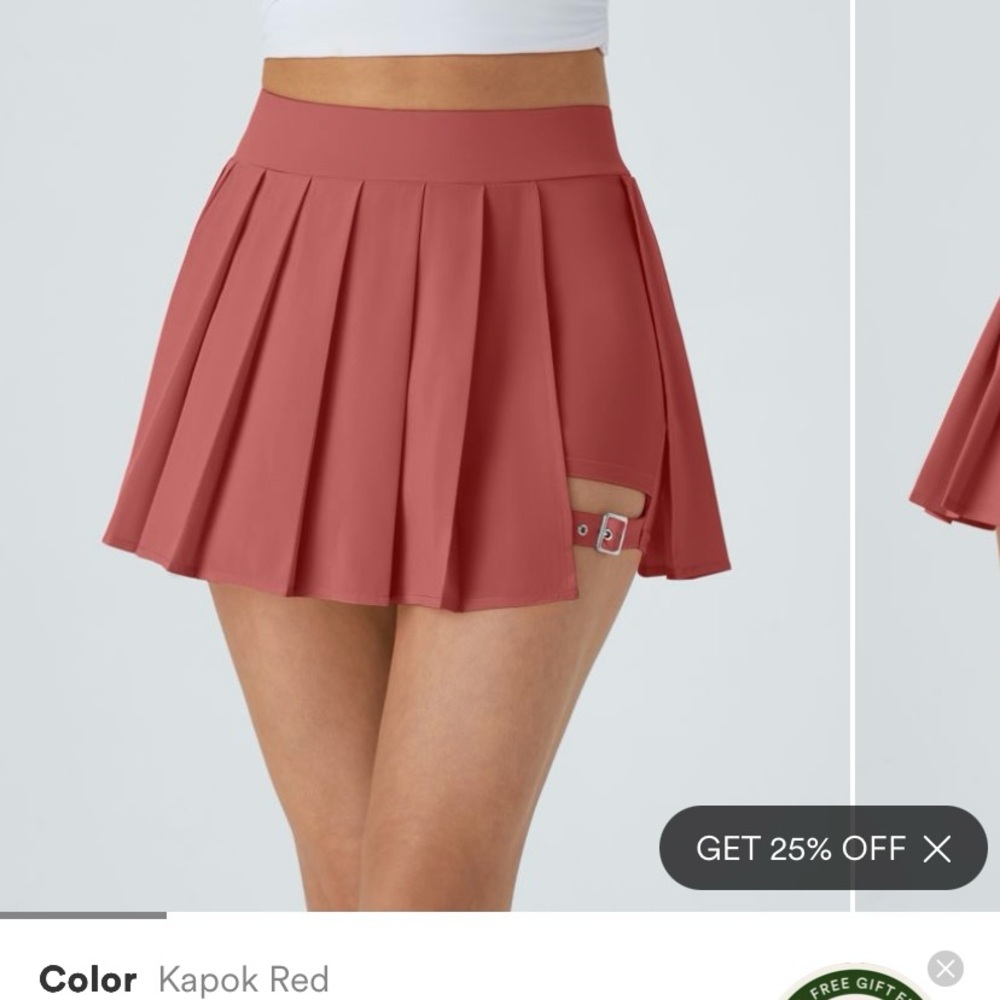 HALARA Women's Skater Skirt in Kapok Red